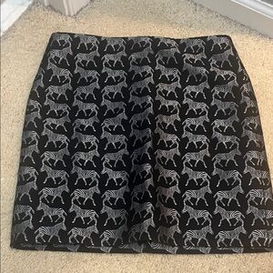 J. Crew Black and White Zebra Pattern Mini Skirt